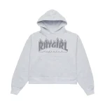 Stray Rats Ratgirl Megastar Crop Hoodie Grey