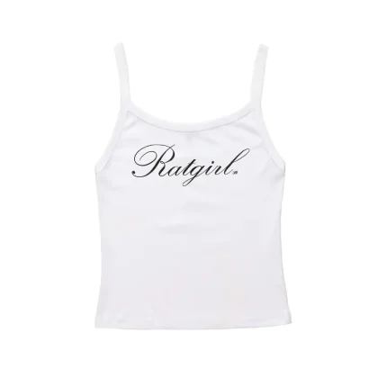 Stray Rats Ratgirl Script Womens Tank Top White