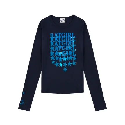 Stray Rats Ratgirl Stars Baby Longsleeve Blue