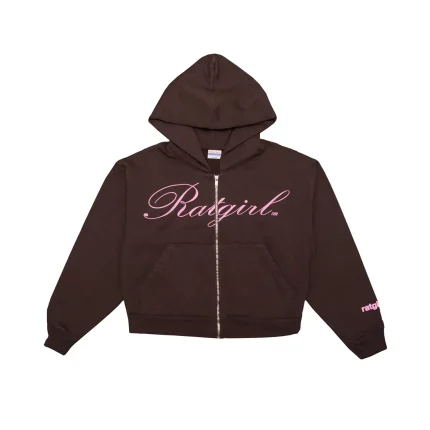Stray Rats Script Cropped Zip Hoodie (1)